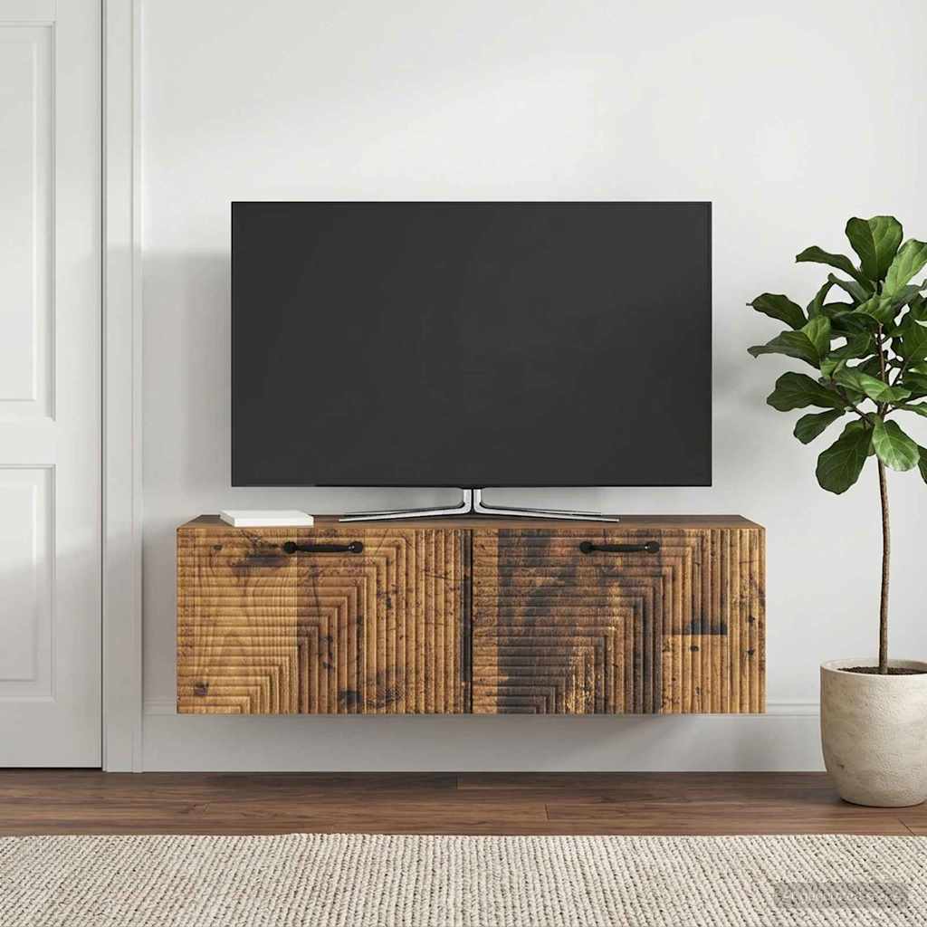 Væghængt TV-skab Gammelt træ 98 x 31 x 30 cm Konstrueret træ