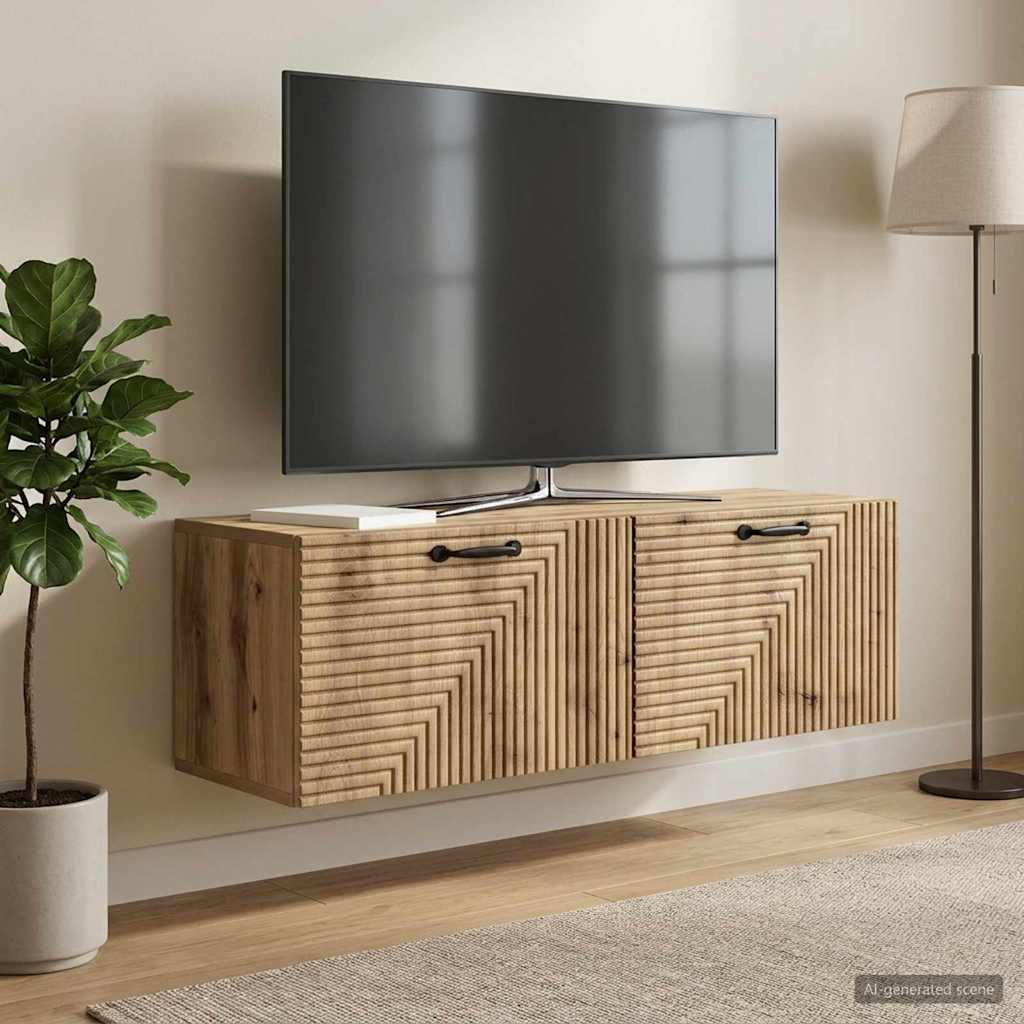 Væghængt TV-skab 98 x 31 x 30 cm Artisan-eg Konstrueret træ