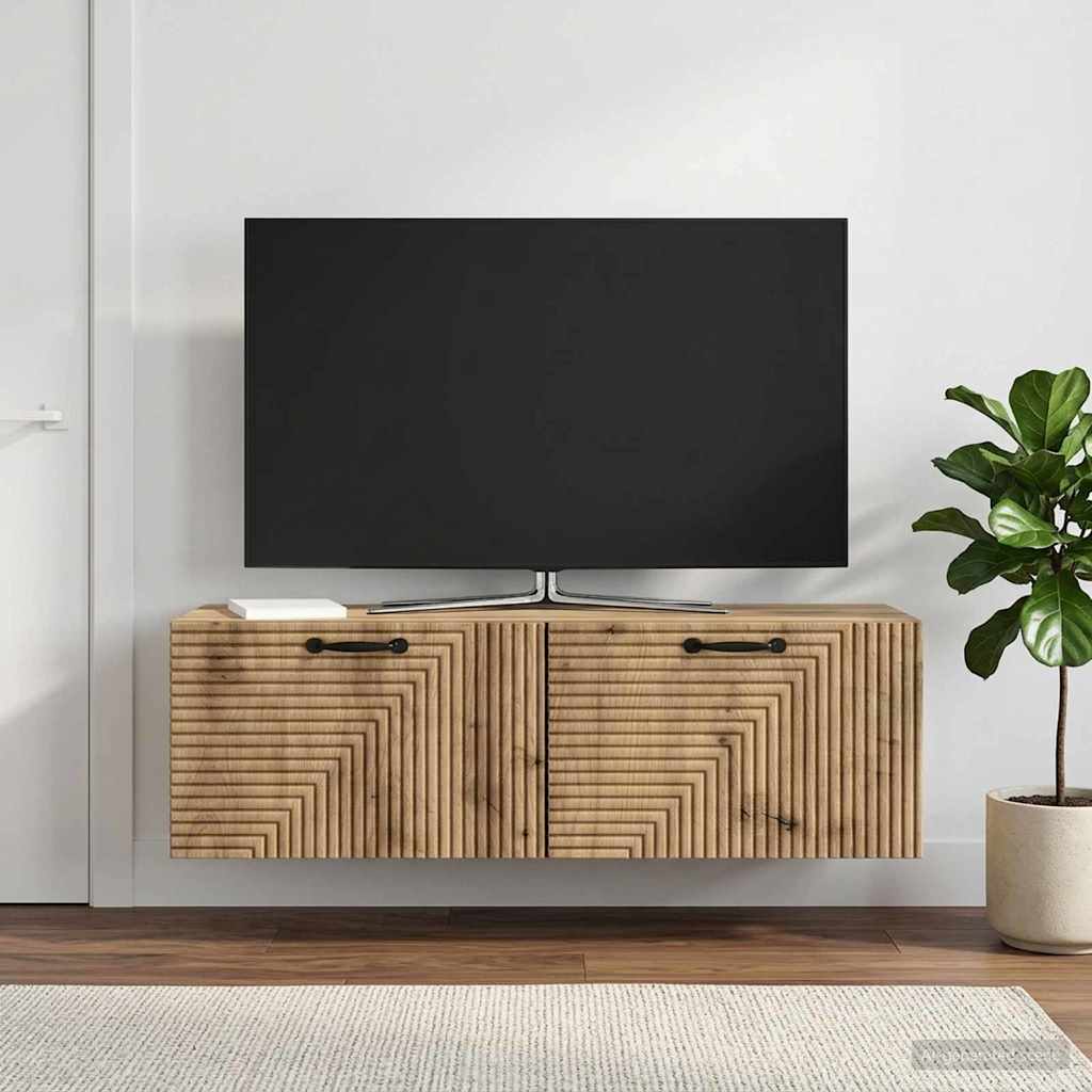 Væghængt TV-skab 98 x 31 x 30 cm Artisan-eg Konstrueret træ