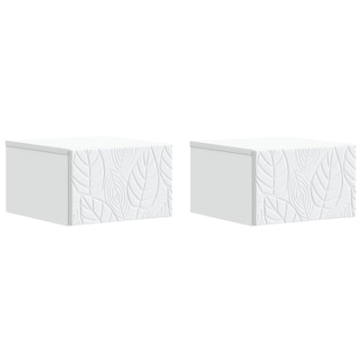 Væghængt Sideskab 2 pcs Hvid 34,5 x 33 x 20 cm Konstrueret træ