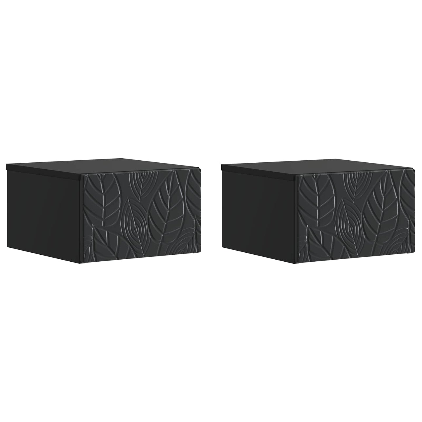 Væghængt Sideskab 2 stk. Sort 34,5 x 33 x 20 cm Konstrueret træ