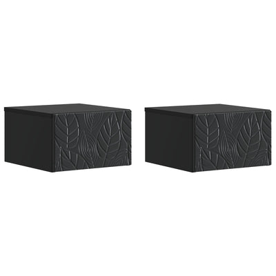Væghængt Sideskab 2 pcs Sort 34,5 x 33 x 20 cm Konstrueret træ