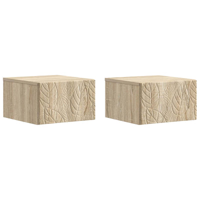 Væghængt Sideskab 2 pcs Sonoma-eg 34,5 x 33 x 20 cm