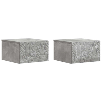 Væghængt Sideskab 2 pcs Betongrå 34,5 x 33 x 20 cm
