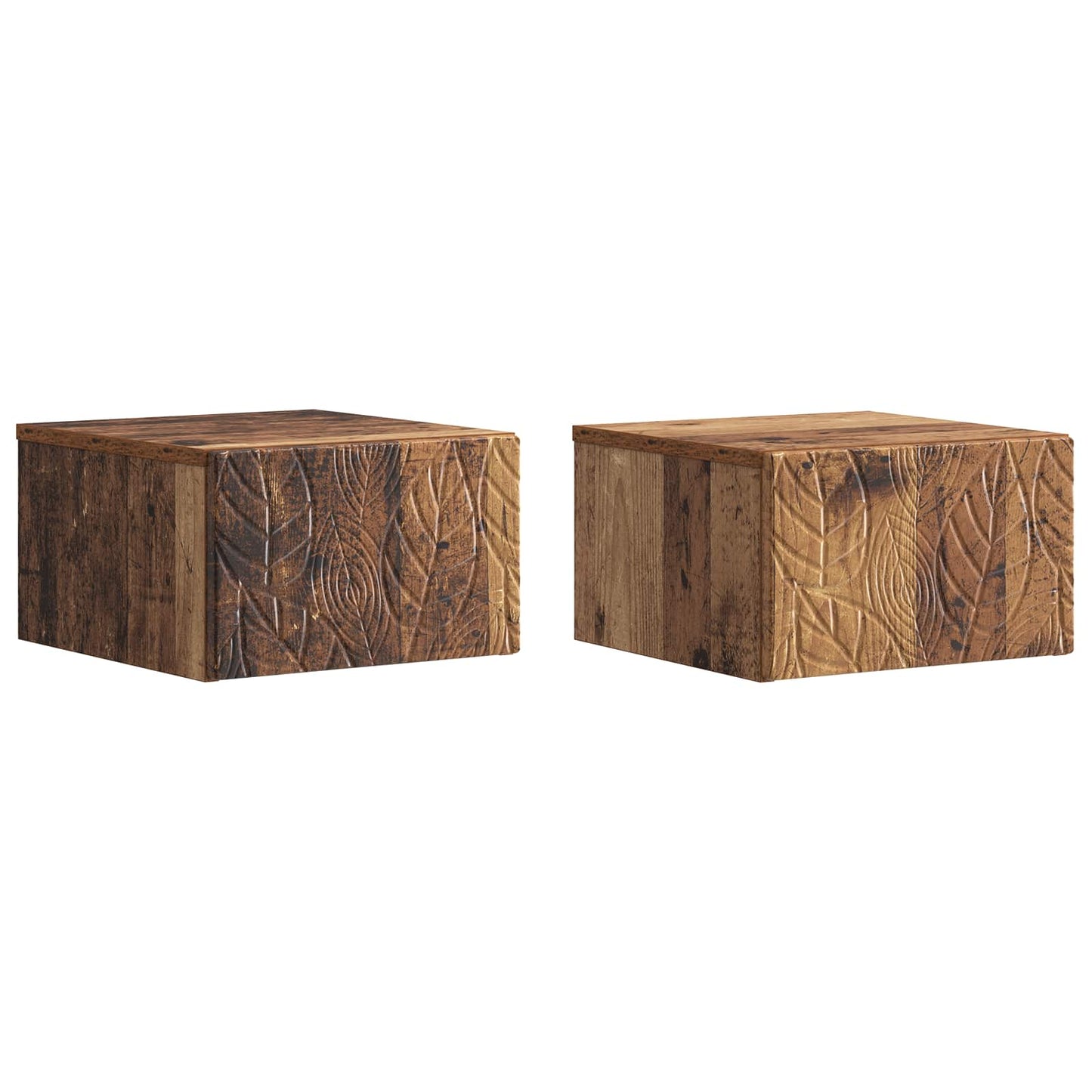 Væghængt Sideskab 2 pcs Gammelt træ 34,5 x 33 x 20 cm