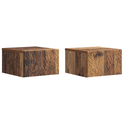 Væghængt Sideskab 2 pcs Gammelt træ 34,5 x 33 x 20 cm