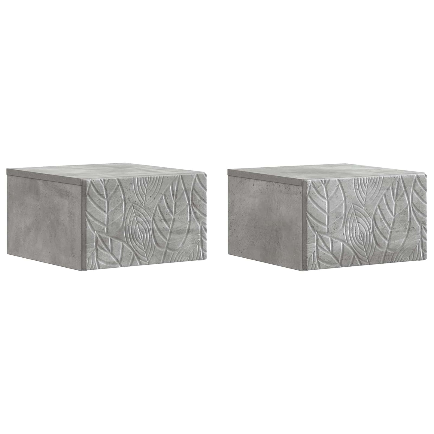 Væghængt Natbord 2 pcs Betongrå 49 x 34,5 x 20 cm