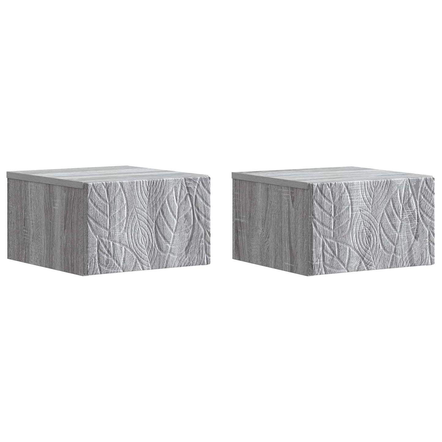Væghængt Natbord 2 pcs Grå Sonoma 49 x 34,5 x 20 cm