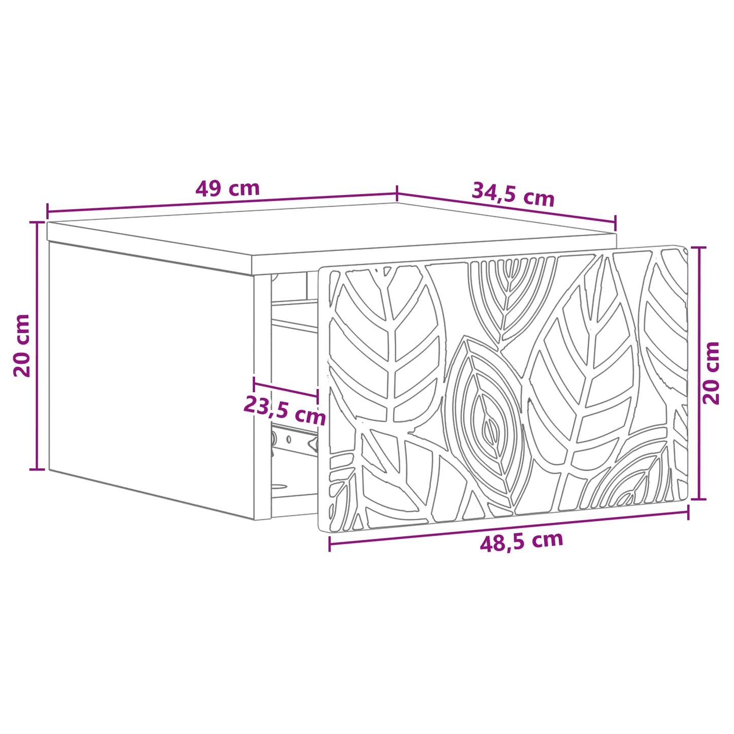 Væghængt Natbord 2 pcs Artisan-eg 49 x 34,5 x 20 cm