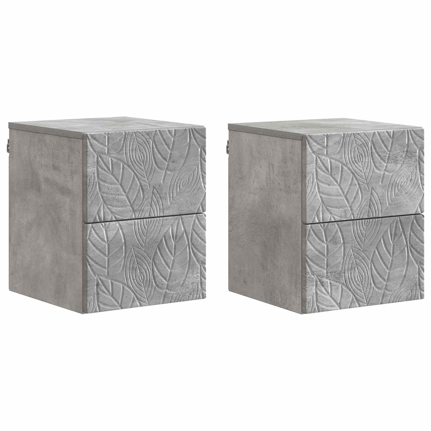 Væghængt Natbord 2 pcs Betongrå 34,5 x 33 x 40 cm