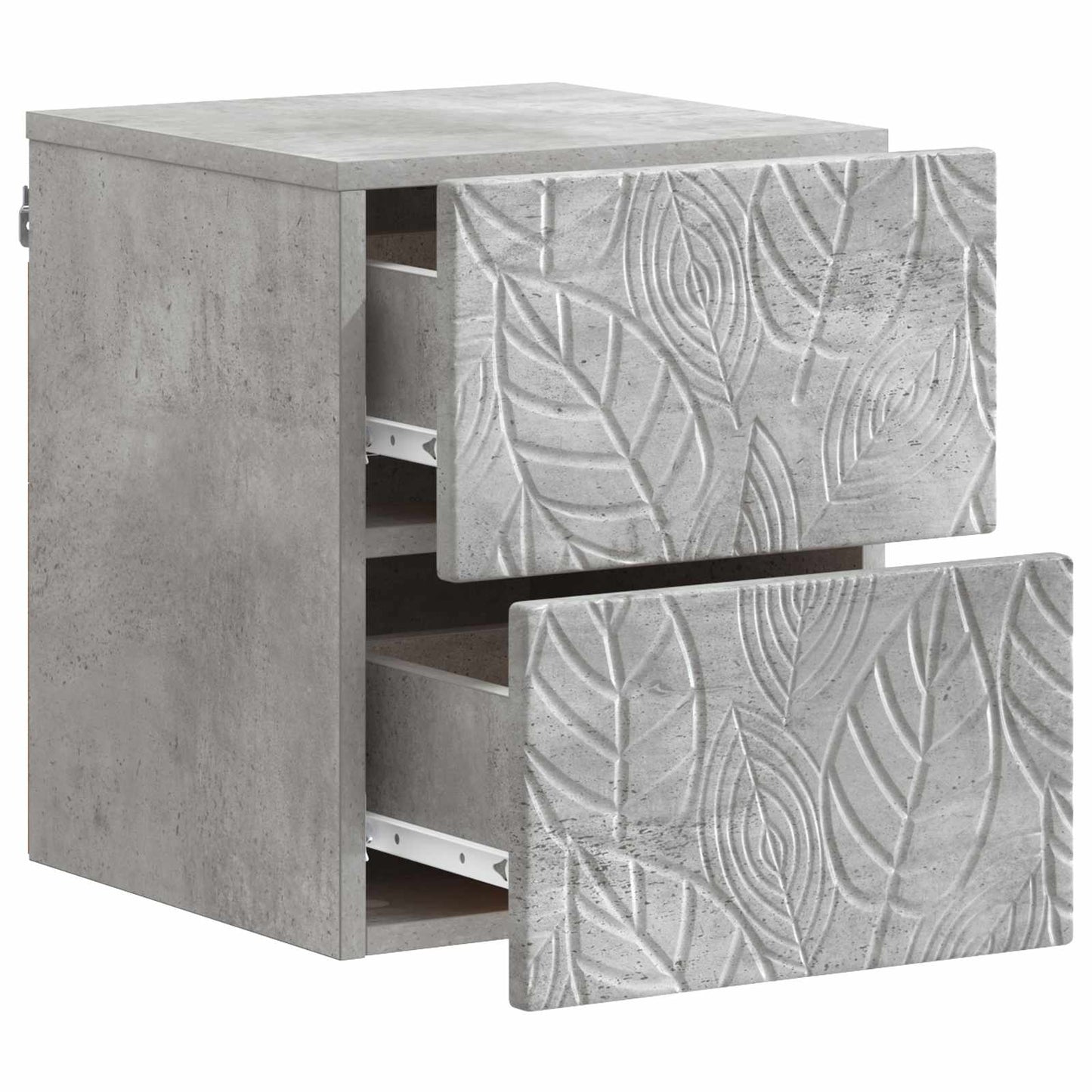 Væghængt Natbord 2 pcs Betongrå 34,5 x 33 x 40 cm