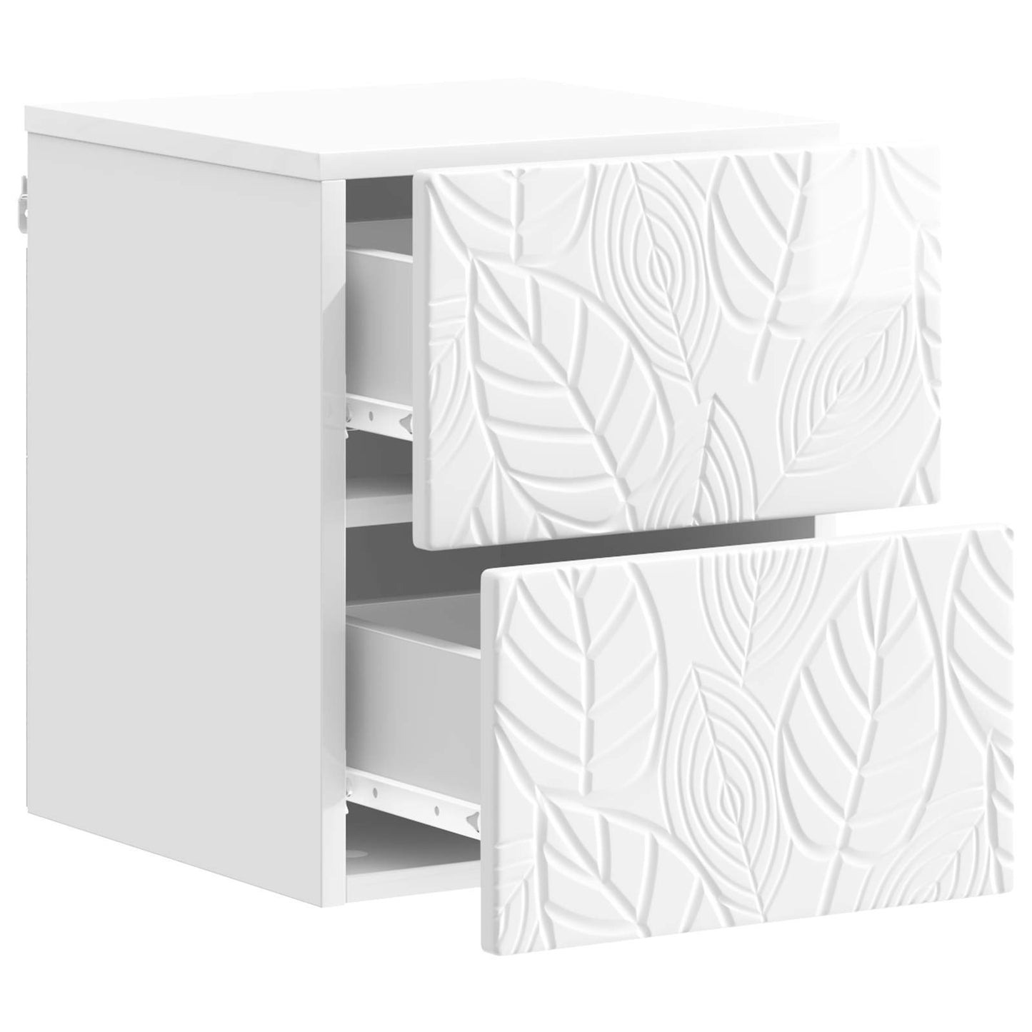 Væghængt Natbord 2 pcs Hvid højglans 34,5 x 33 x 40 cm