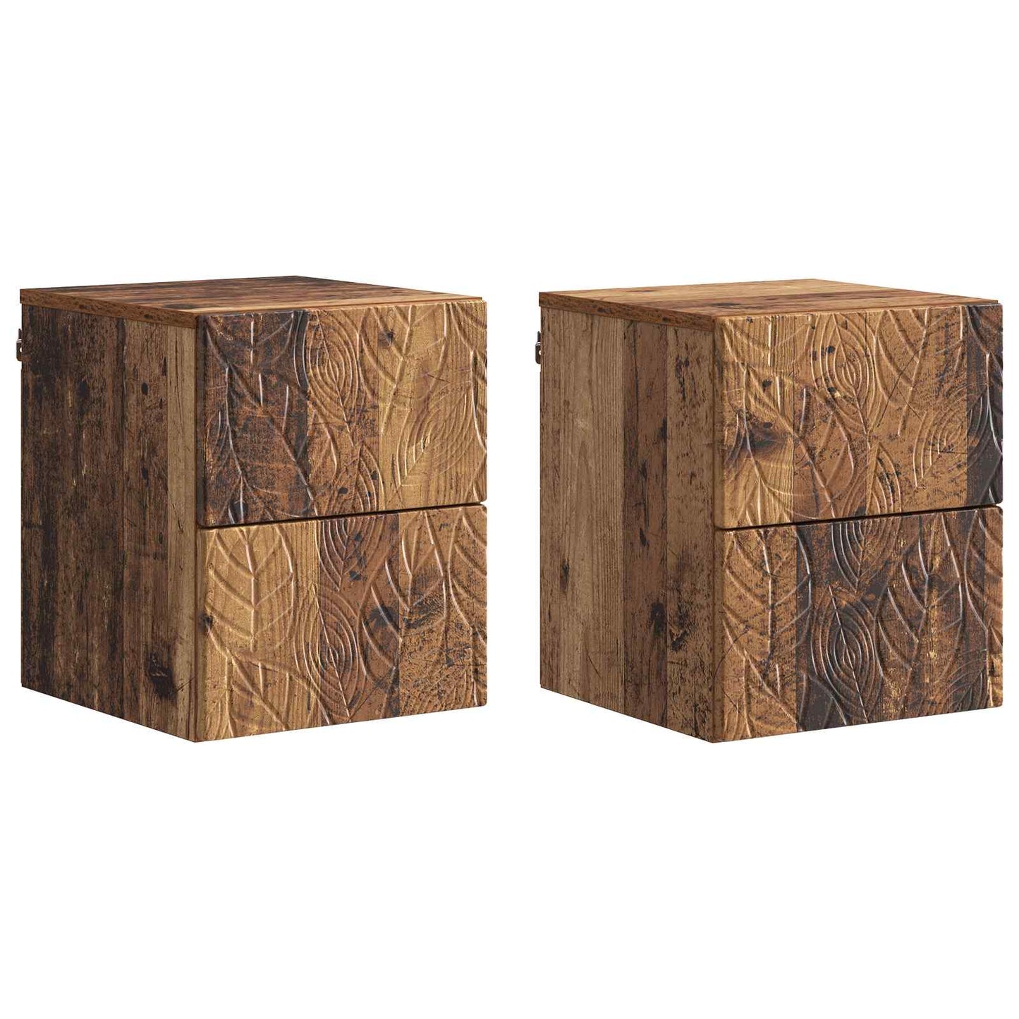Væghængt Natbord 2 pcs Gammelt træ 34,5 x 33 x 40 cm