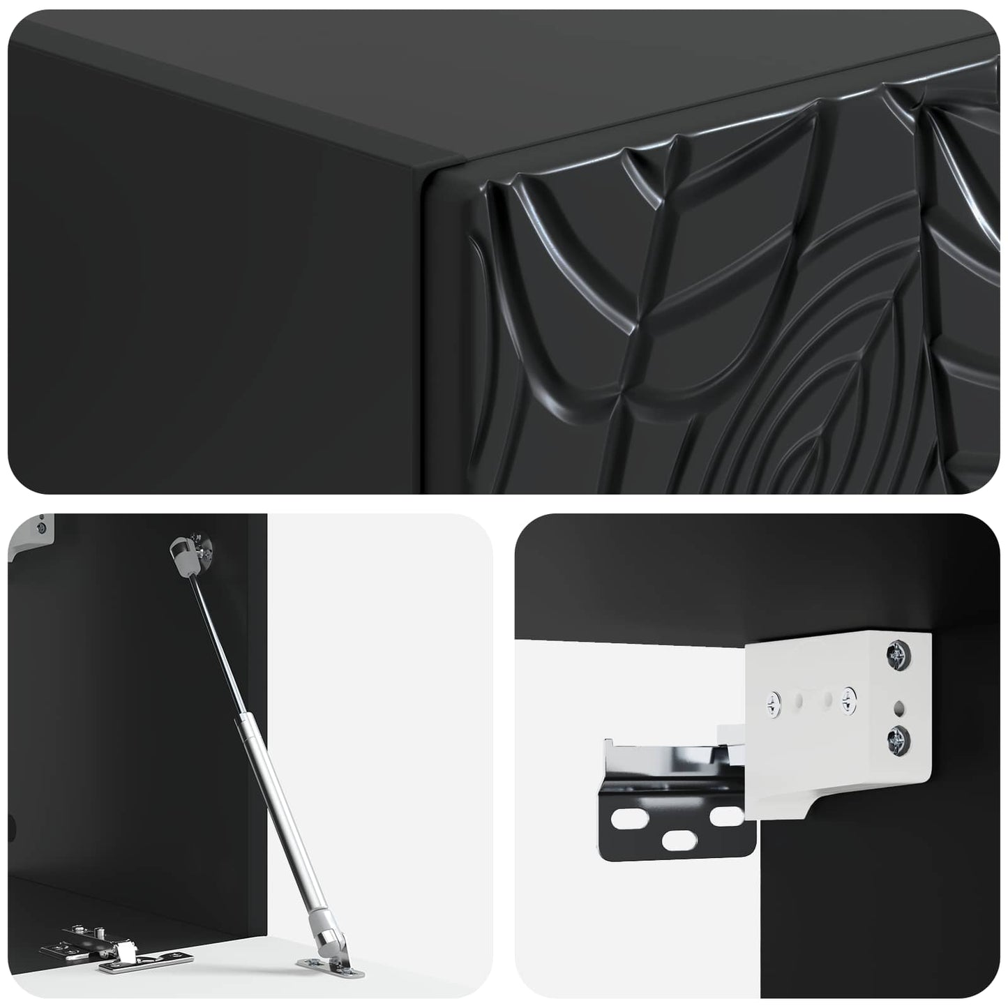Væghængt TV-skab 98 x 41 x 30 cm Sort Konstrueret træ