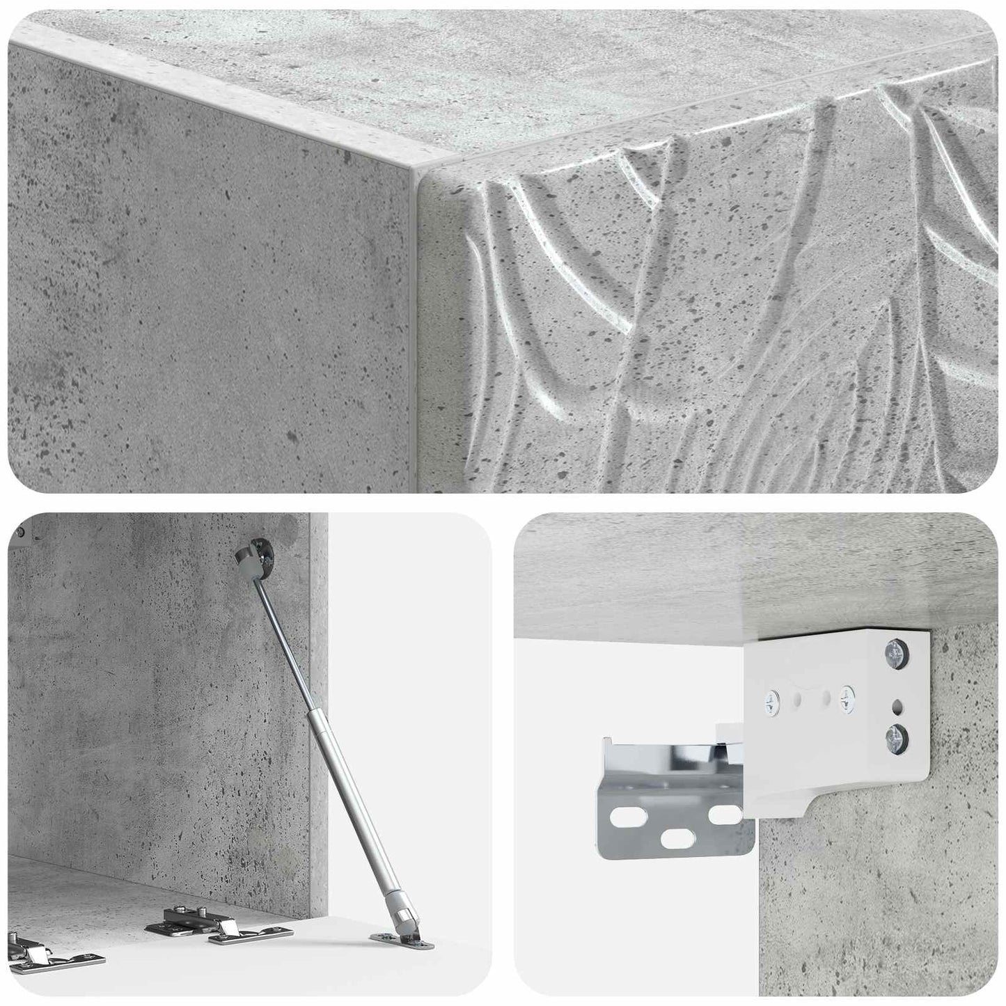 Væghængt TV-skab 98 x 41 x 30 cm Betongrå Konstrueret træ