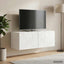 Væghængt TV-skab 98 x 41 x 30 cm Hvid højglans Konstrueret træ