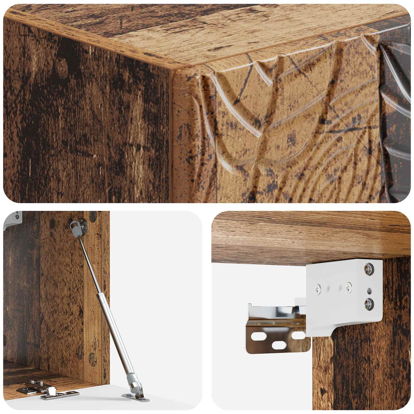 Væghængt TV-skab 98 x 41 x 30 cm Gammelt træ Konstrueret træ