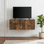 Væghængt TV-skab 59,5 x 31 cm Røget eg Konstrueret træ