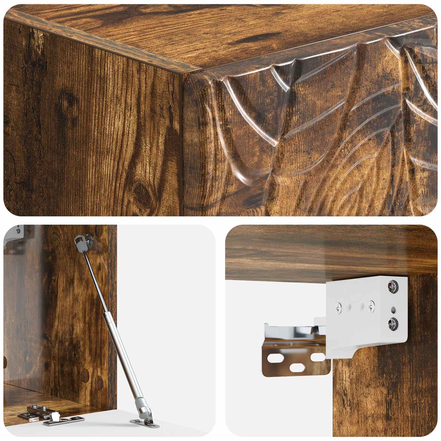 Væghængt TV-skab 98 x 31 cm Røget eg Konstrueret træ