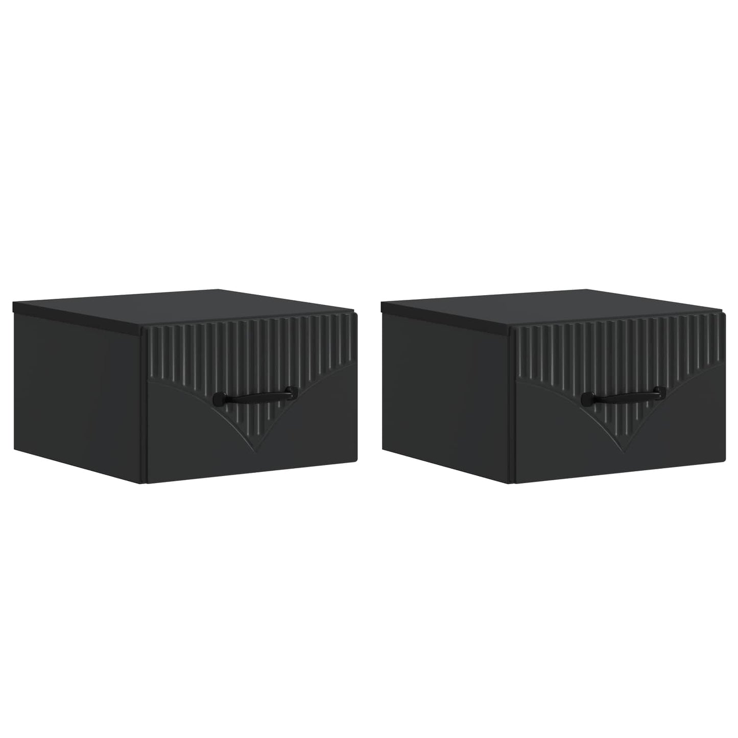 Væghængt Natbord 2 pcs Sort 34,5 x 33 x 20 cm Konstrueret træ