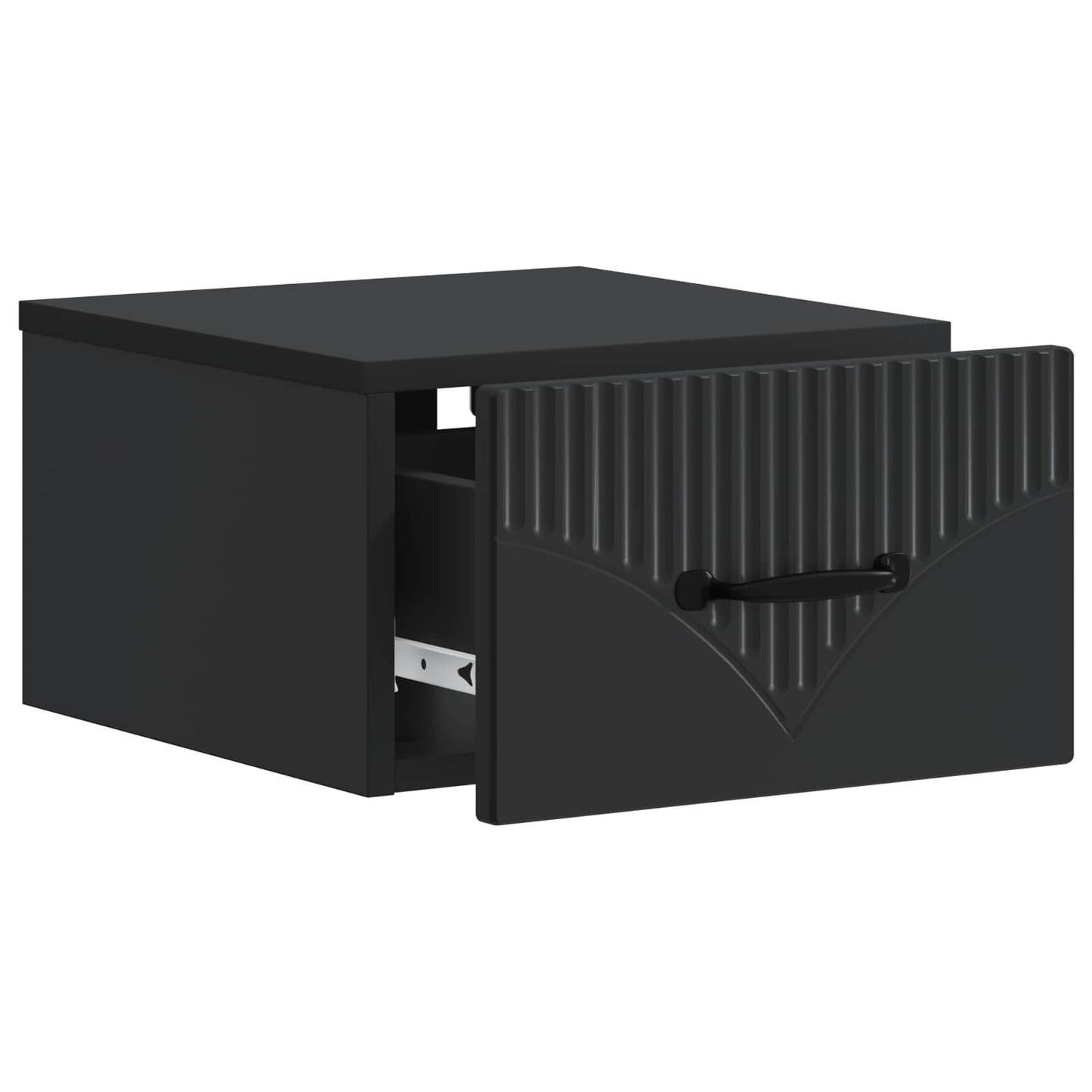 Væghængt Natbord 2 pcs Sort 34,5 x 33 x 20 cm Konstrueret træ