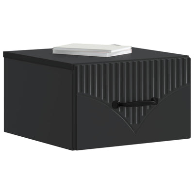 Væghængt Natbord 2 pcs Sort 34,5 x 33 x 20 cm Konstrueret træ