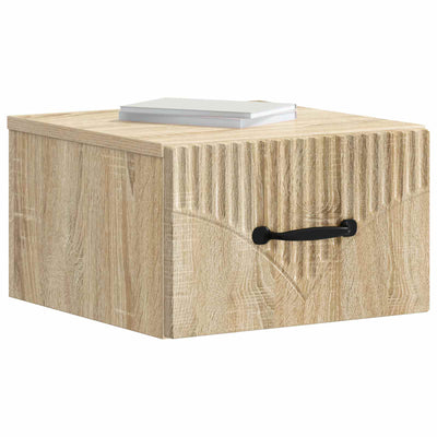 Væghængt Natbord med skuffe 2 pcs Sonoma-eg 34,5 x 33 x 20 cm