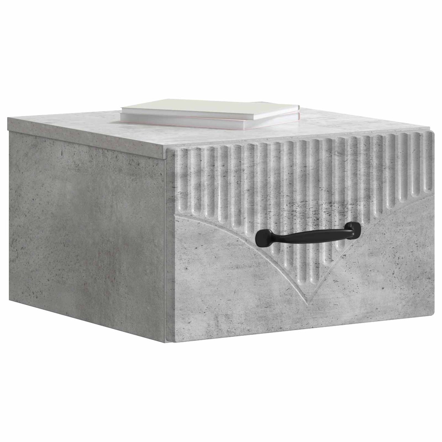 Væghængt Natbord Betongrå 34,5 x 33 x 20 cm Konstrueret træ