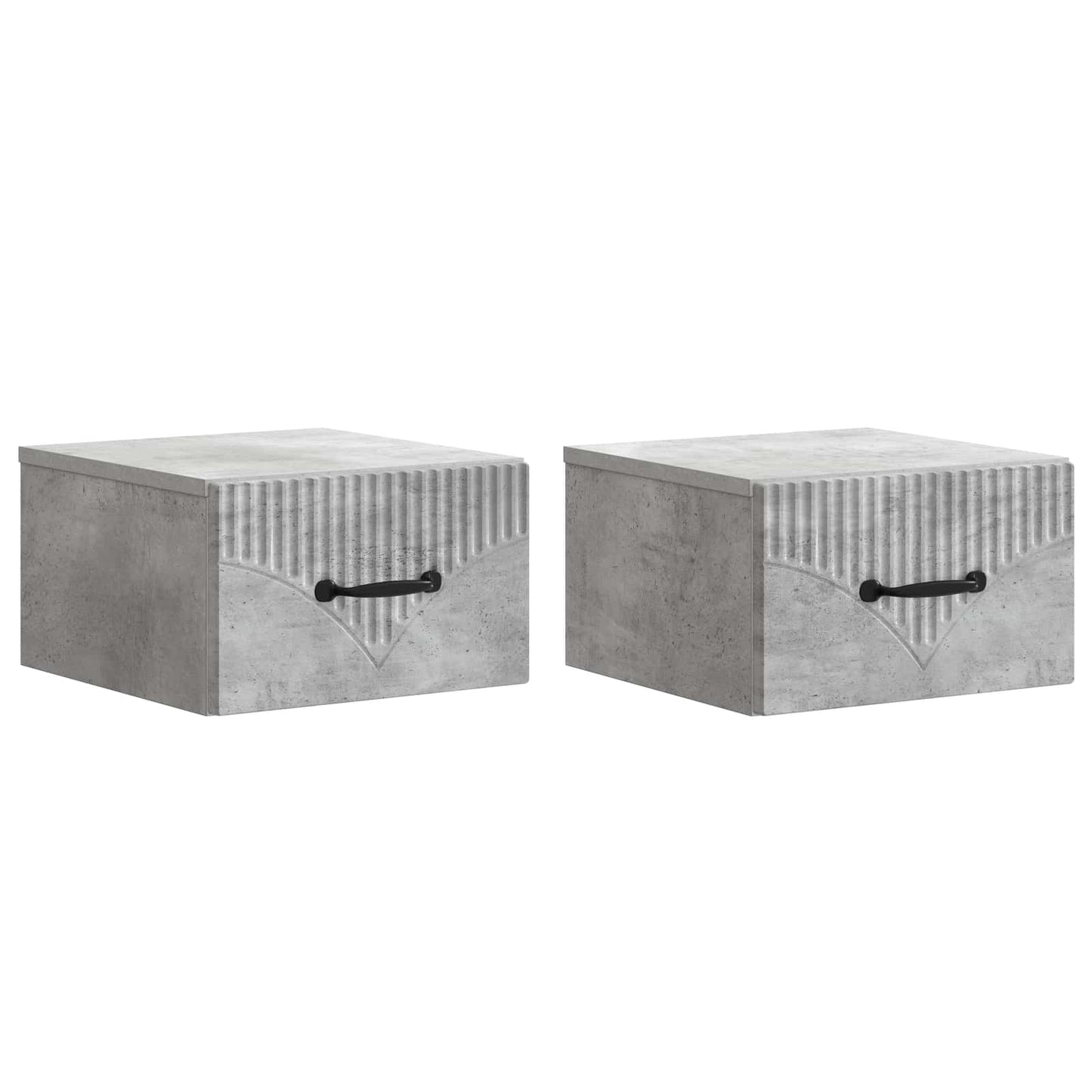 Væghængt Natbord med skuffe 2 pcs Betongrå 34,5 x 33 x 20 cm
