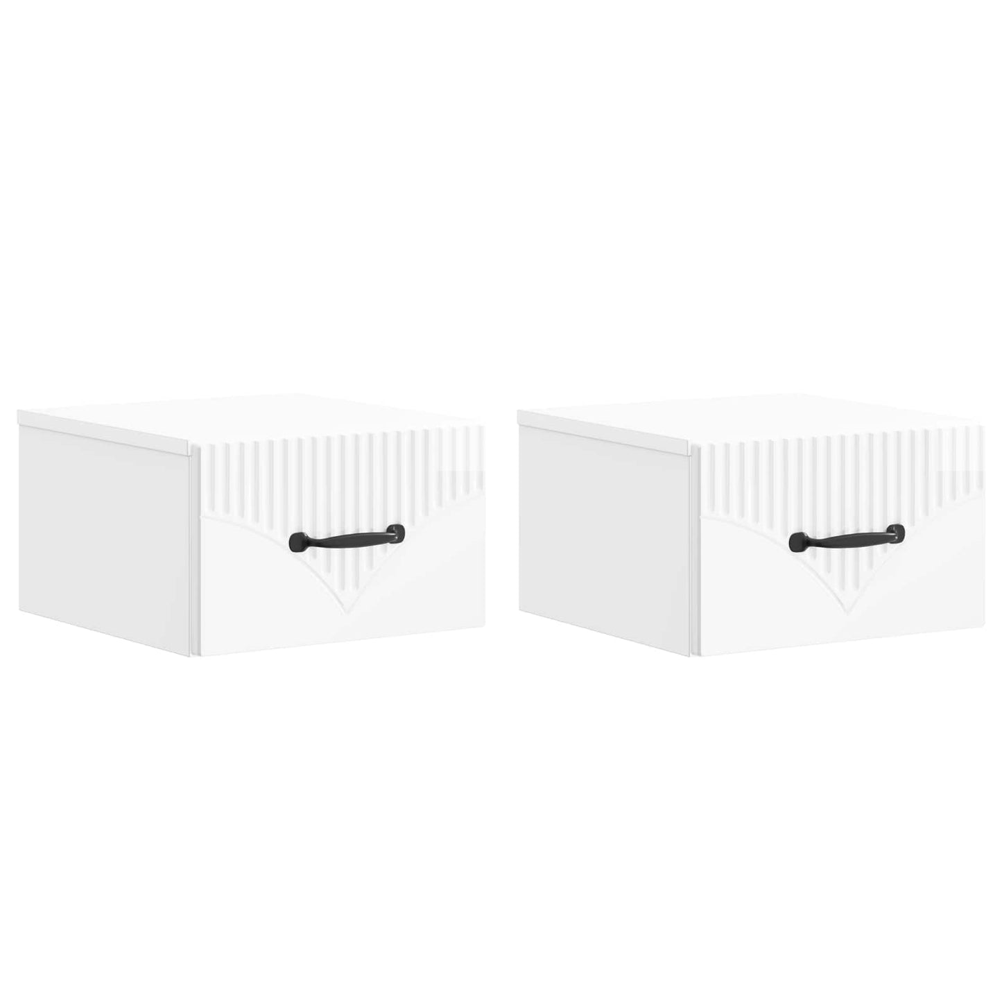 Væghængt Natbord 2 pcs Hvid højglans 34,5 x 33 x 20 cm