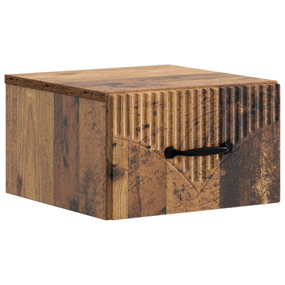 Væghængt Natbord Gammelt træ 34,5 x 33 x 20 cm Konstrueret træ