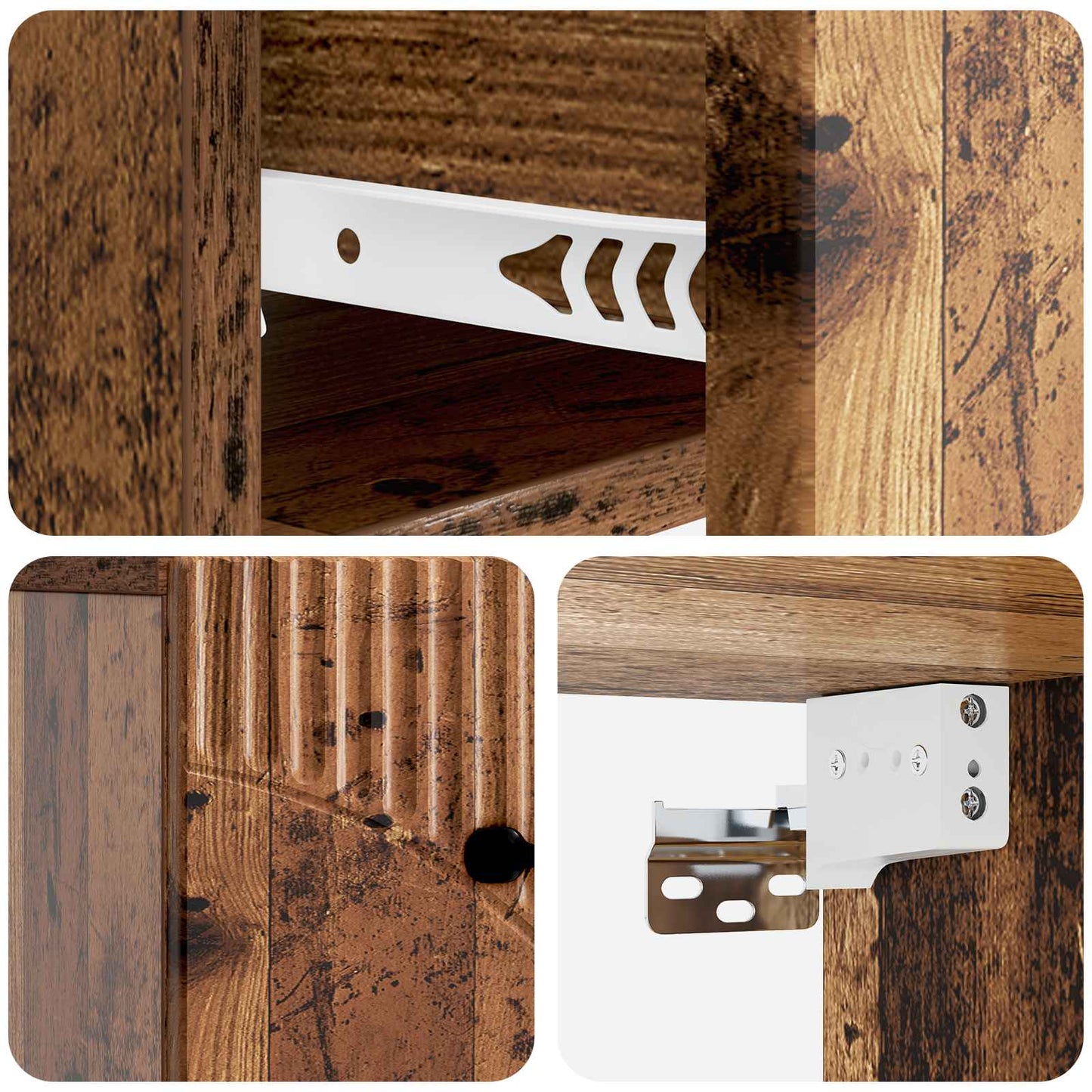 Væghængt Natbord med skuffe 2 pcs Gammelt træ 34,5 x 33 x 20 cm