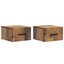 Væghængt Natbord med skuffe 2 pcs Gammelt træ 34,5 x 33 x 20 cm