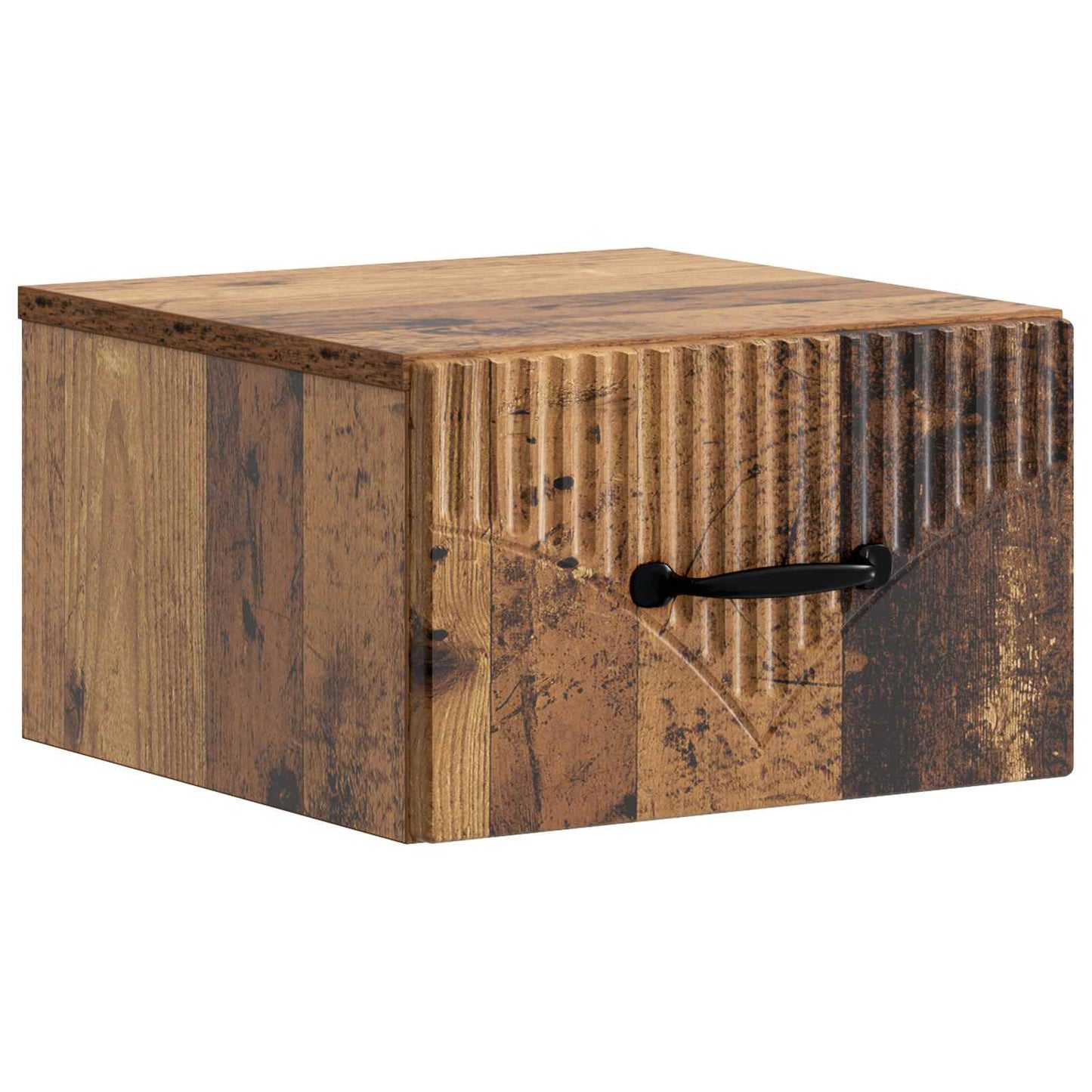 Væghængt Natbord med skuffe 2 pcs Gammelt træ 34,5 x 33 x 20 cm