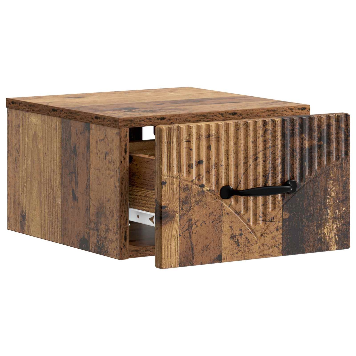 Væghængt Natbord med skuffe 2 pcs Gammelt træ 34,5 x 33 x 20 cm