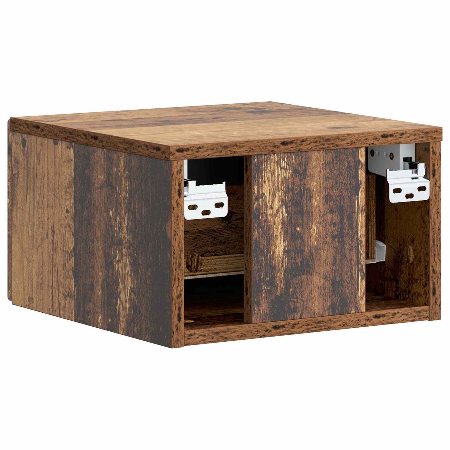 Væghængt Natbord med skuffe 2 pcs Gammelt træ 34,5 x 33 x 20 cm