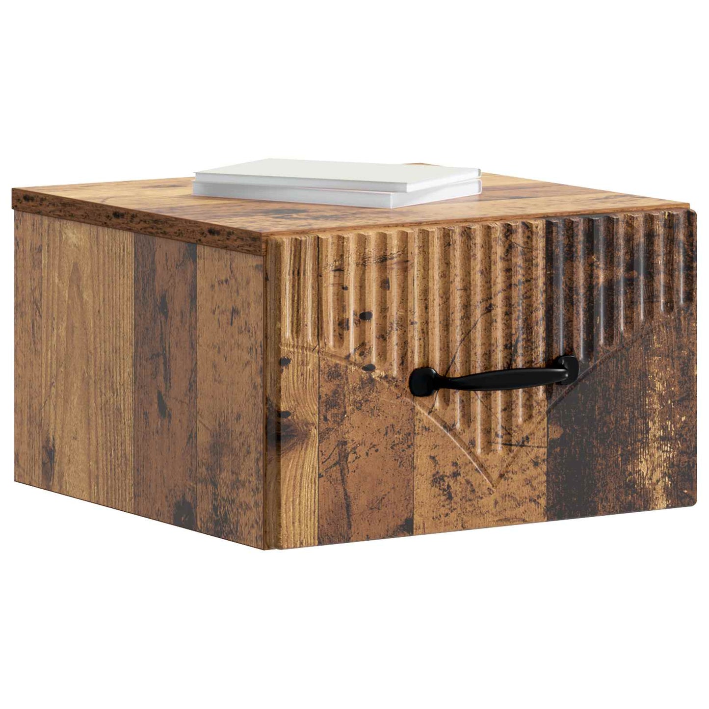 Væghængt Natbord med skuffe 2 pcs Gammelt træ 34,5 x 33 x 20 cm