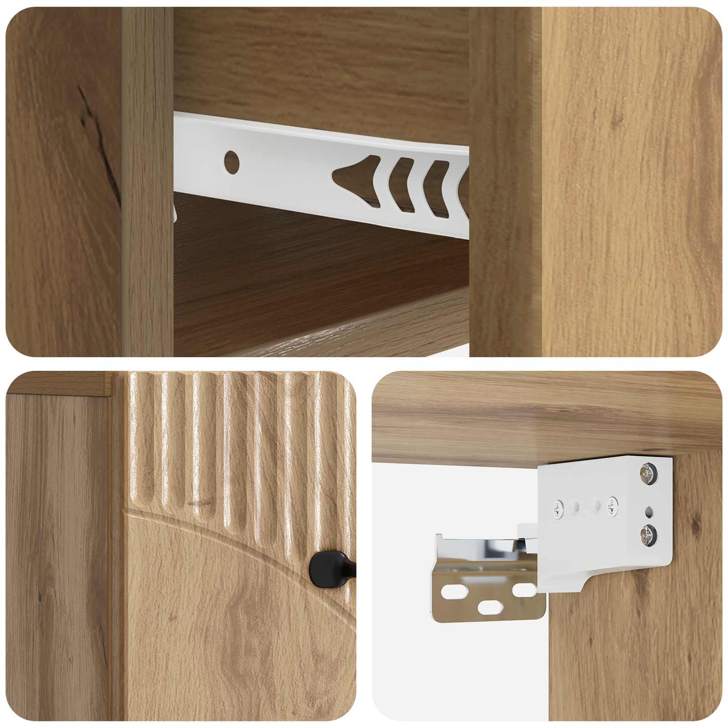 Væghængt Natbord med skuffe 2 pcs Artisan-eg 34,5 x 33 x 20 cm