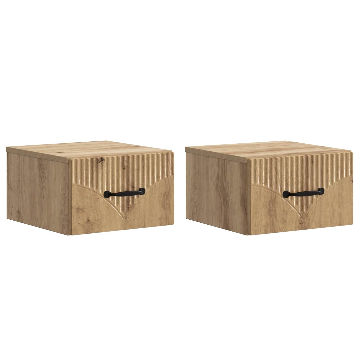 Væghængt Natbord med skuffe 2 pcs Artisan-eg 34,5 x 33 x 20 cm