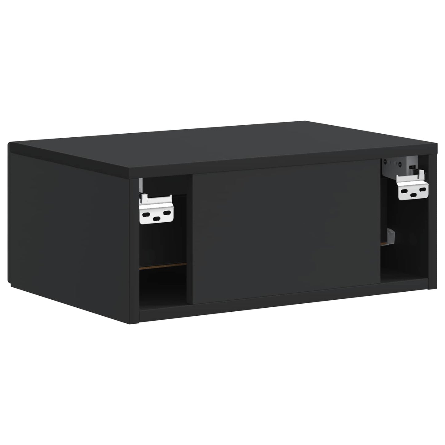 Væghængt Natbord 2 stk. Sort 49 x 34,5 x 20 cm Konstrueret træ