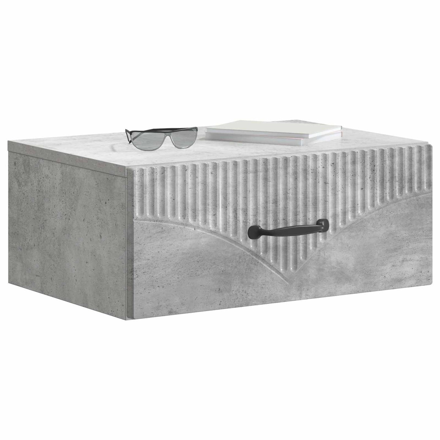 Væghængt Natbord med skuffe 2 pcs Betongrå 49 x 34,5 x 20 cm