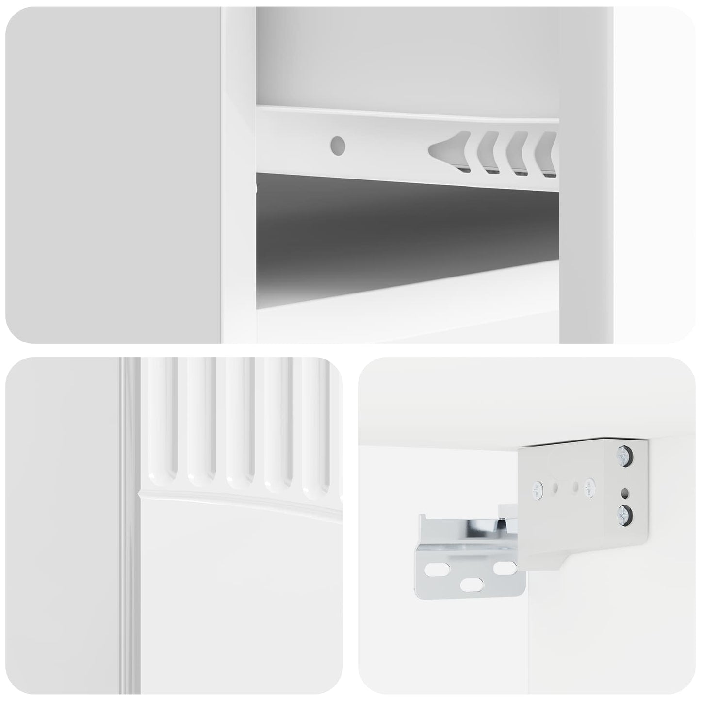 Væghængt Natbord 2 pcs Hvid højglans 49 x 34,5 x 20 cm