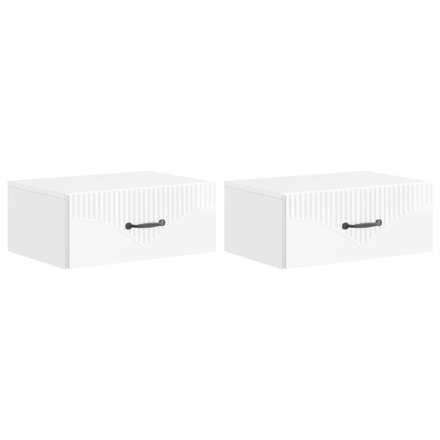 Væghængt Natbord 2 pcs Hvid højglans 49 x 34,5 x 20 cm