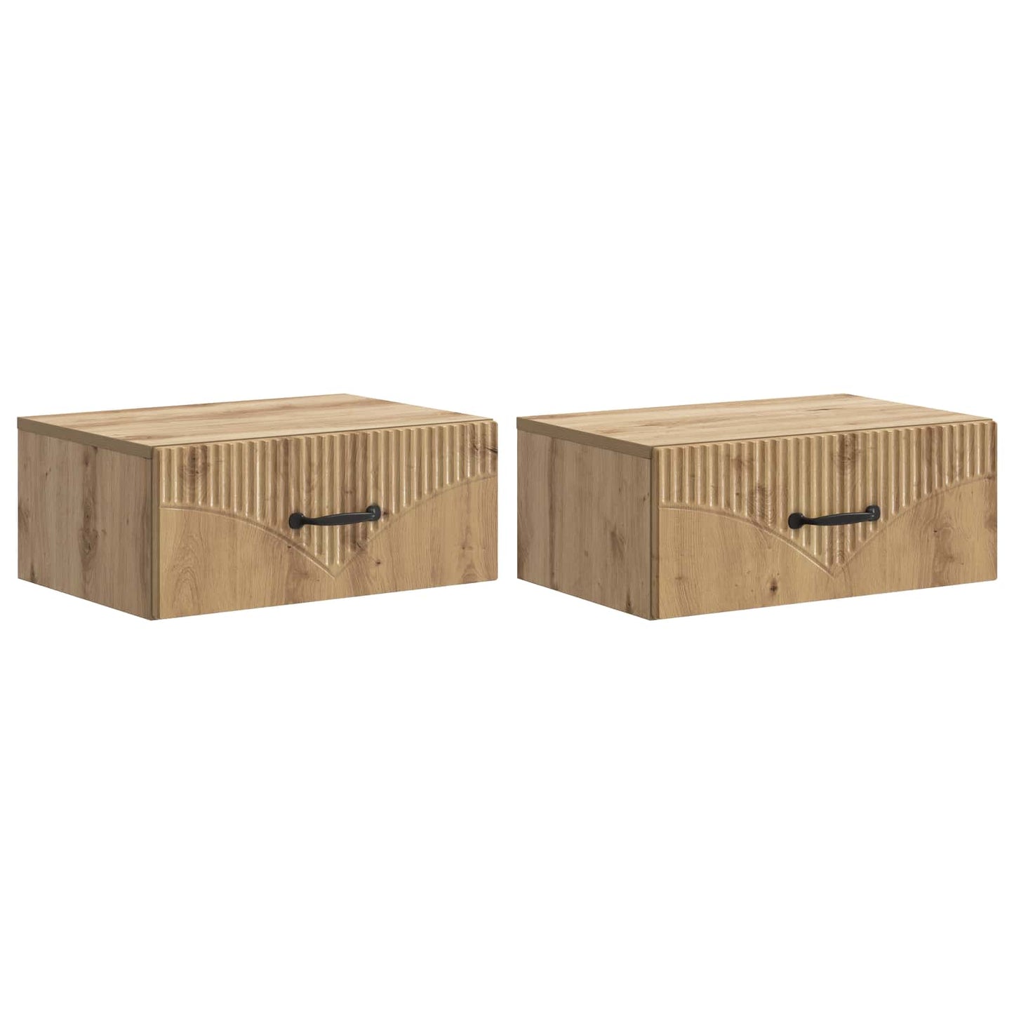 Væghængt Natbord med skuffe 2 pcs Artisan-eg 49 x 34,5 x 20 cm