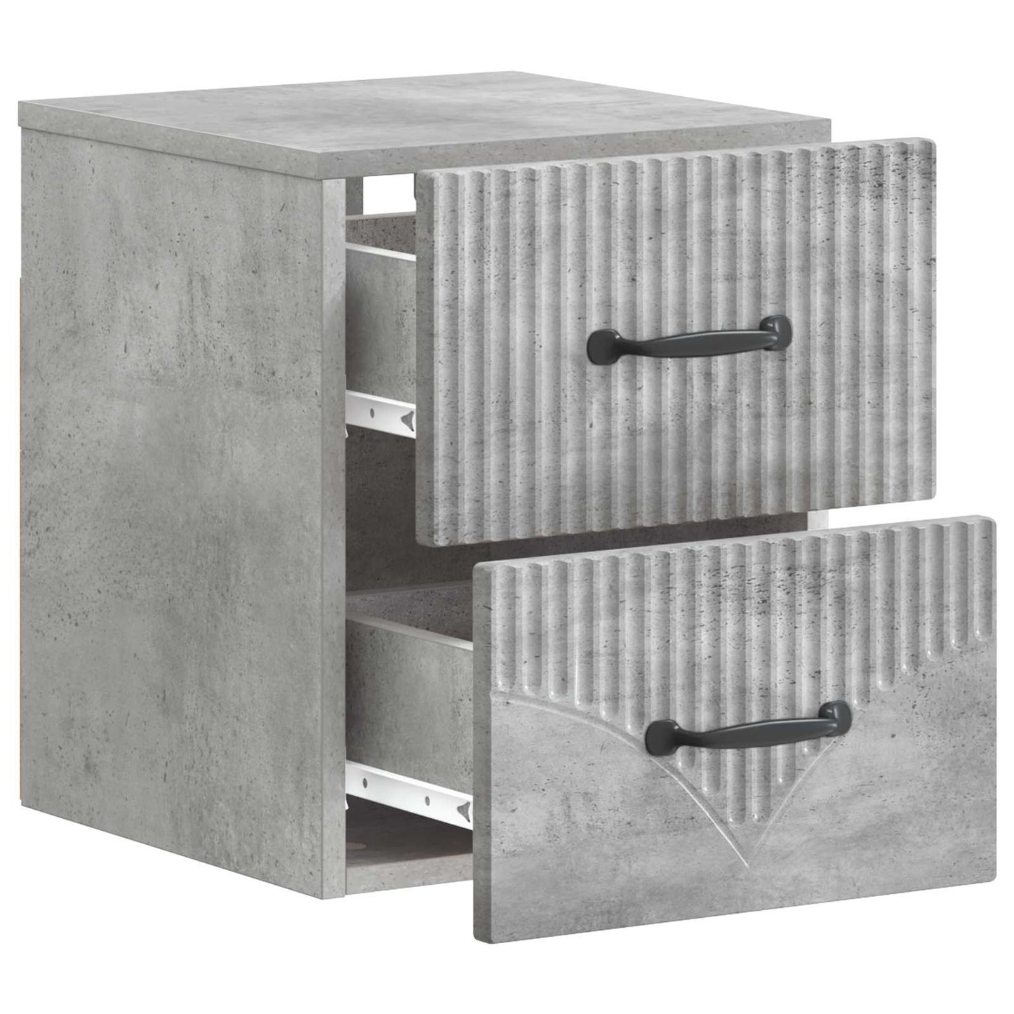 Væghængt Natbord Betongrå 34,5 x 33 x 40 cm Konstrueret træ