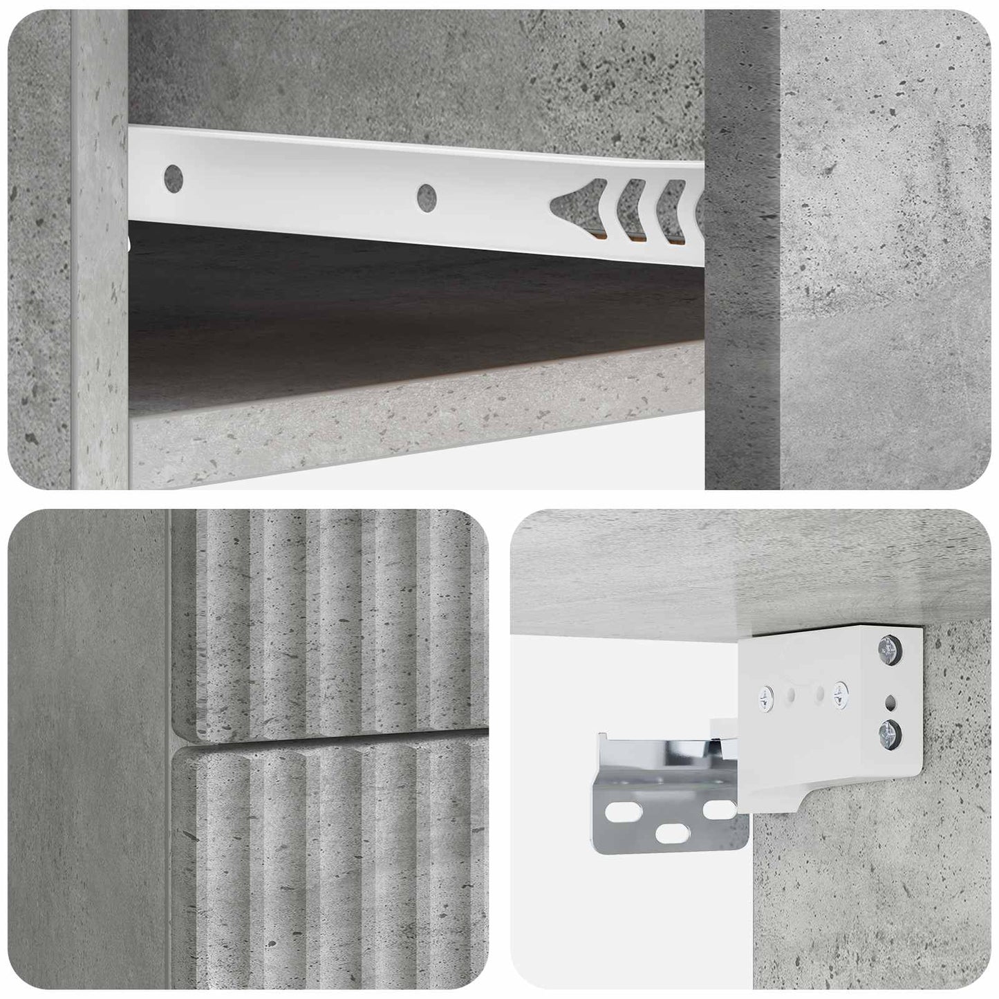 Væghængt Natbord med skuffe 2 pcs Betongrå 34,5 x 33 x 40 cm