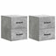 Væghængt Natbord med skuffe 2 pcs Betongrå 34,5 x 33 x 40 cm