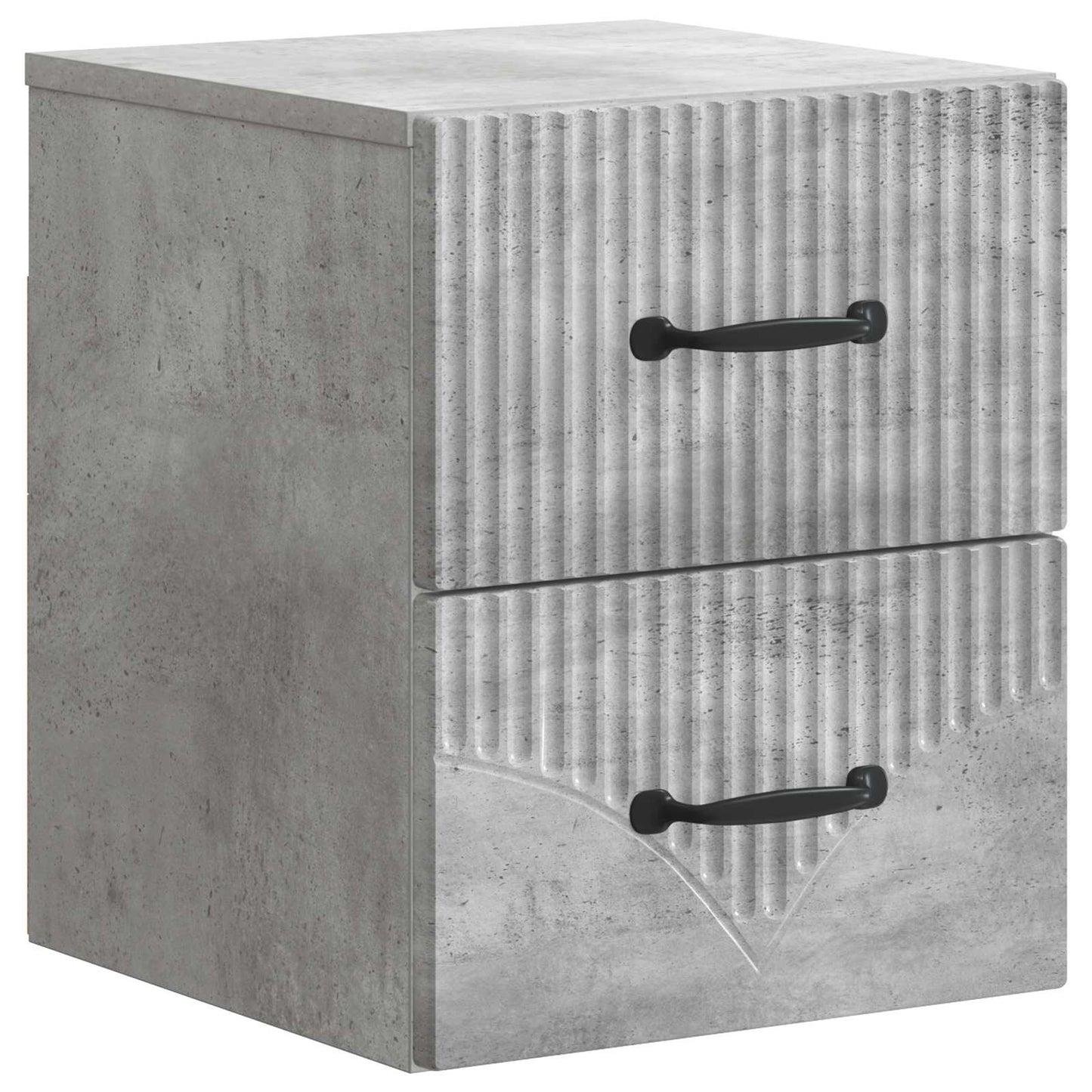 Væghængt Natbord 2 stk. Betongrå 34,5 x 33 x 40 cm