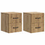 Væghængt Natbord med skuffe 2 pcs Artisan-eg 34,5 x 33 x 40 cm