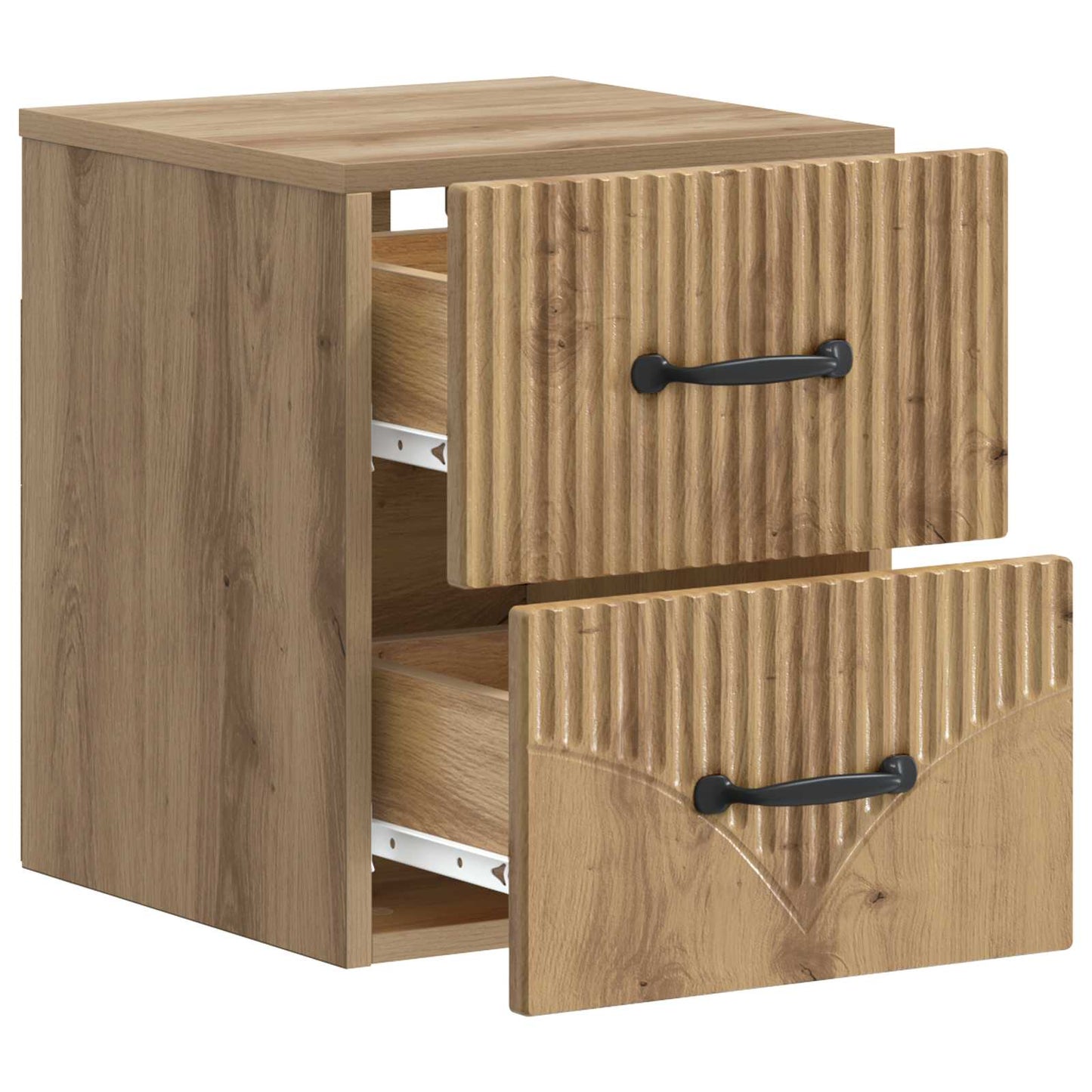 Væghængt Natbord med skuffe 2 pcs Artisan-eg 34,5 x 33 x 40 cm